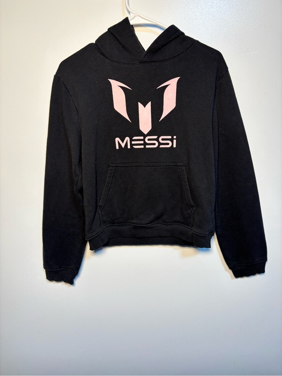 Messi Other - Kids Black Hoodie with Pink Messi Logo - Youth Pullover